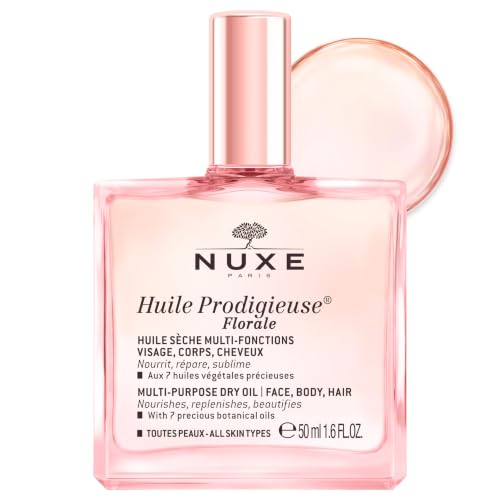 NUXE Huile Prodigieuse Floral Multi-Purpose Dry Oil Skincare for Face Body & Hair Botanical Oils for Radiant Glow and Hydration 1.6 Fl Oz