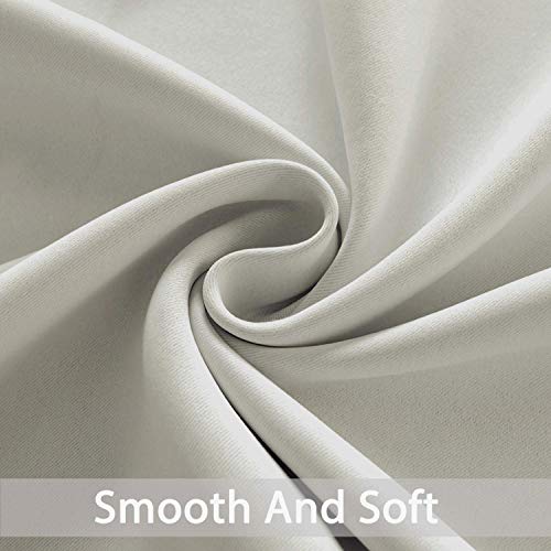 Yakamok Room Darkening Thermal Insulated Soft and Smooth Curtains with Grommet for Living Room(2 Panels,52Wx63L, Light Beige)