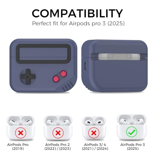 Image of TRONWIN for AirPods Pro 3 Case - 2025 Silicone Game Console Design Case for Apple AirPods Pro 3rd Generation, Cute Airpod Pro 3 Cover for Men /Women (Midnight Blue)