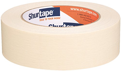 Image of Shurtape CP 83 Utility Grade, High Adhesion Masking Tape, 36mm x 55m, Natural, 1 Roll (104457)