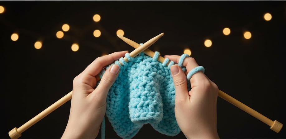 Image of ProKart Premium Blankie Wool, Plush & Cuddly, Chenille Yarn Supersoft Hand Knitting Wool Ball | Blanket Thick /Mottu Yarn Ball Suitable for Hand Knitting and Crocheting for Baby, Adult, Sweaters, caps, Throws, Home Furnishing, Scarves, Blankets (Light Blue, 100gms x 1 Pack)