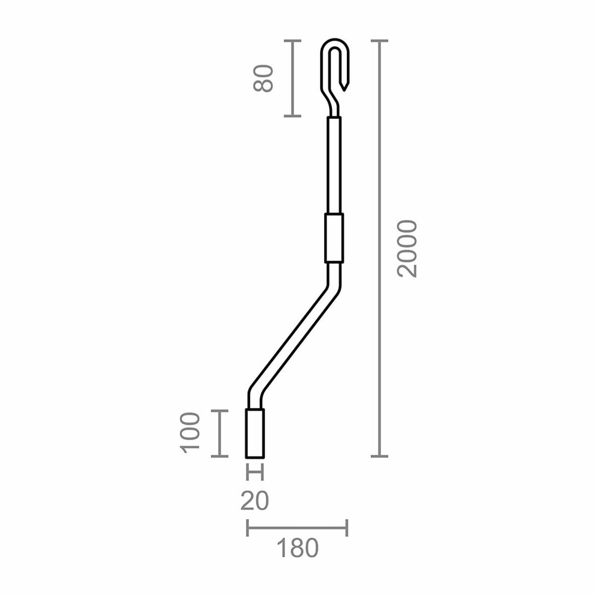 Micel Manivelle pour auvent TLD06 Blanc 200 cm Hauteur