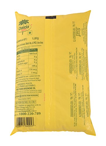 Image of Dalda Vanaspati Ghee-Vanaspati Ghee, 1L Pack,897 Grams