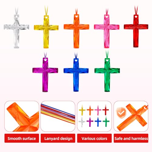 Colliers croix en plastique pour activités de Pâques et école du dimanche