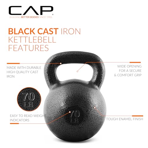 Image of CAP Barbell Cast Iron Kettlebell - Singles and Sets, Multiple Weight Choices
