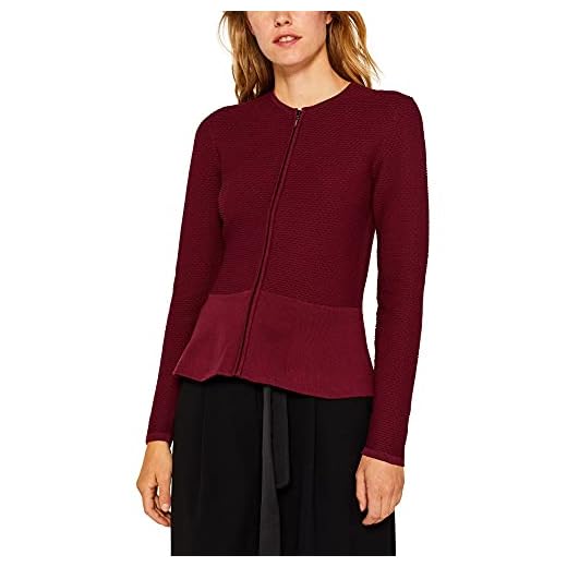 ESPRIT Collection 999eo1i802 Chaqueta Punto, Rojo (Garnet Red 620), Large para Mujer