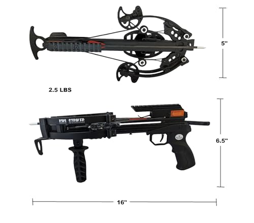125lbs Draw WT-Mini Striker Pistol Crossbow with 5 Hunting Bolt Pack - Mini Crossbow for Fishing and Hunting Up to 300 fps Target Practice