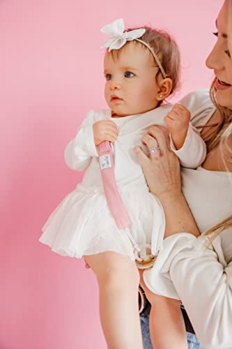 Image of Copper Pearl Premium Knit Pacifier Holders 3-Pack: Stylish Stainless Steel Clips for Baby Girls and Boys - Prevent Floor Drops - Hope