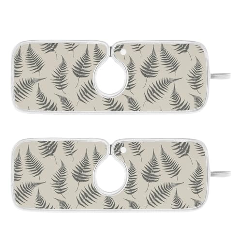 kökskran matta för diskho snabbtorkande upphängningsbar diskbänk matta för kran för kök badrum 76 cm – grå ormbunkar krämfärg