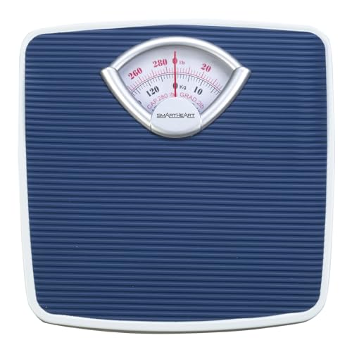 SmartHeart Analog Body Weight Scale | Mechanical Scale | 286 lbs / 130 kg Capacity | Non-Skid...