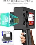 A1 Handheld Inkjet Printer Gun,0.5 Inch Portable Handheld Ink Jet Printer with 42ml Quick-Drying Ink and 4.3" Touchscreen, Inkjet Coding Machine for Expiry Date/Batch Number/Text/Logo/QR Code/Barcode