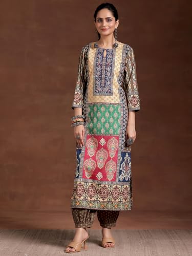 Image of Libas Printed Crepe Straight Kurta