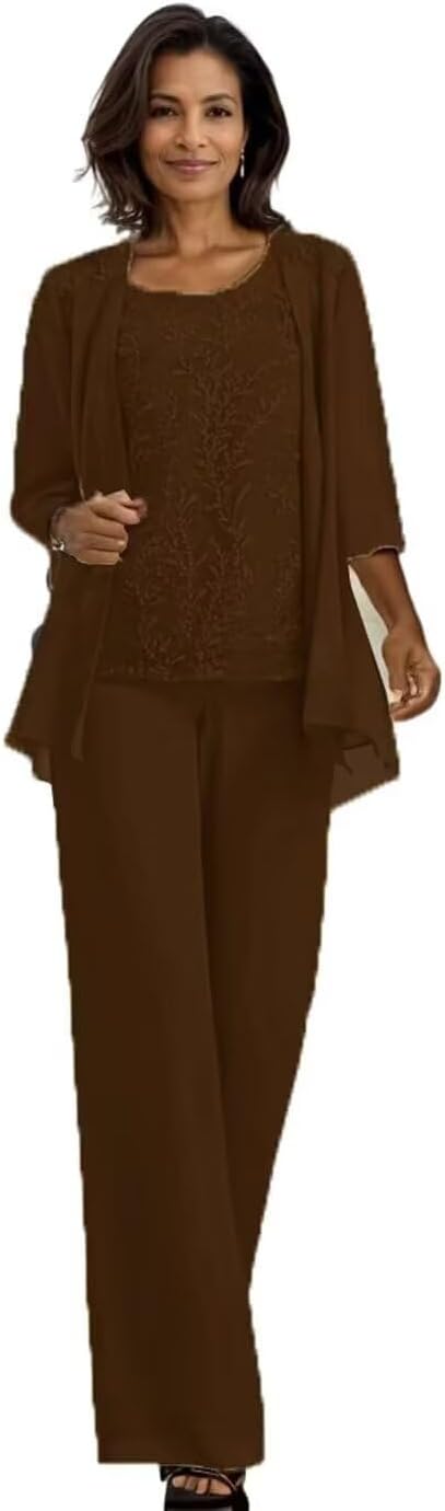 Mother of The Bride Pant Suits Chiffon Outfit Dressy Women's Jumpsuit Wedding Groom Dresses