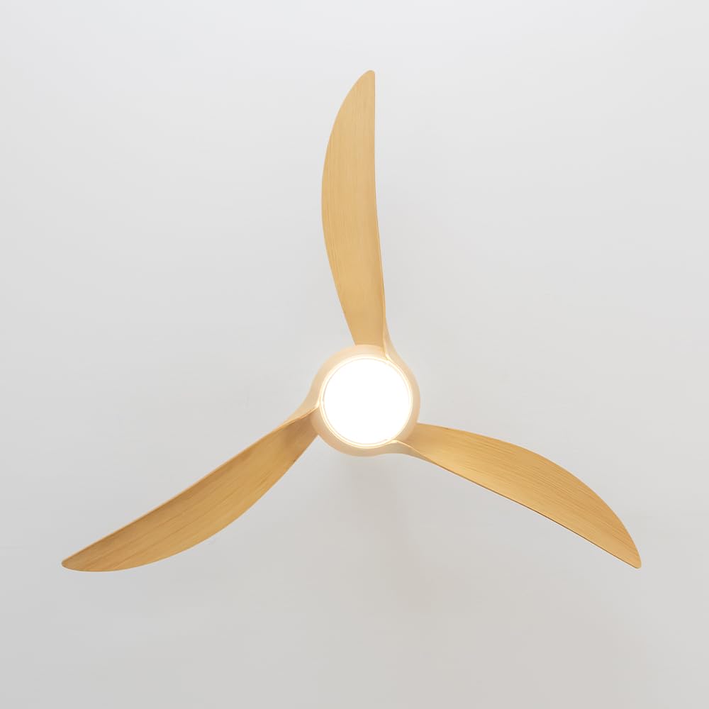 Cecotec Ventilatore da Soffitto con Luce EnergySilence Aero 5295 WhiteWood. 40 W, Diametro 137 cm, Lampada a LED, Telecomando, 6 Velocità, Timer Fino a 8 Ore, 3 Pale, Estate/Inverno,