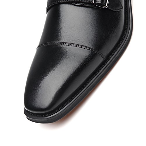 Image of La Milano Mens Double Monk Strap Slip on Loafer Cap Toe Leather Oxford Formal Business Casual Comfortable Dress Shoes for Men