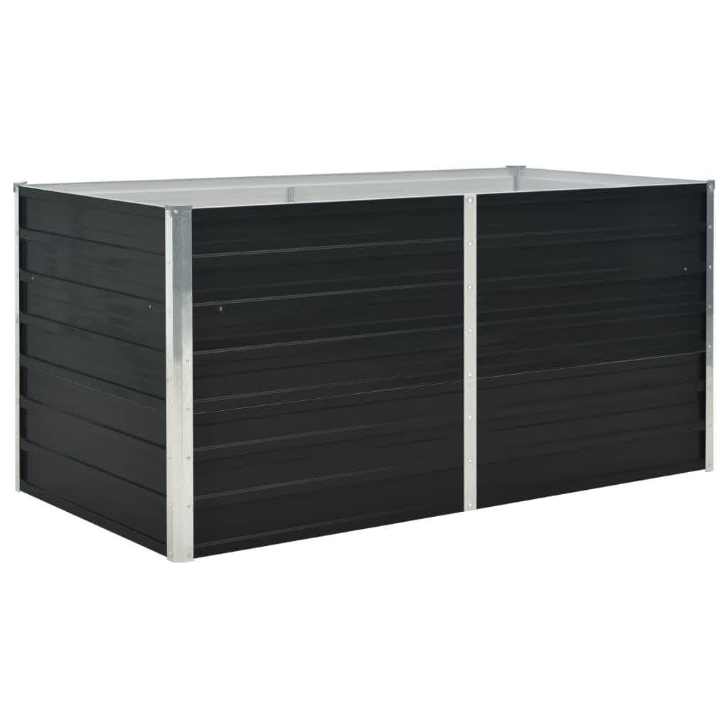 Cozynest Garten Hochbeet Gemüsebeet Pflanzbeet Gartenbeet Frühbeet Pflanzkasten Blumenkasten Blumenbeet Hochbeet Anthrazit 160 x 80 x 77 cm Verzinkter Stahl