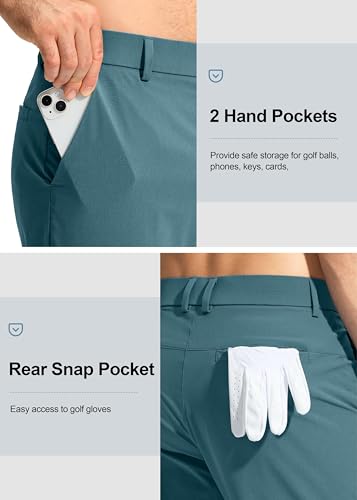 Image of Pudolla Men's Golf Pants Stretch Work Dress Comfy Pants 30 inch /32 inch /34 inch Lightweight Quick Dry Casual Slacks Trousers with Pockets