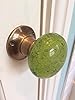 Chattels Beautiful Pair of Large Contemporary/Retro Round SAGE Green Smooth Bubble Glass Antique Bronze Brass Mortice Door Knobs/Handles BDK-SG-AB #1