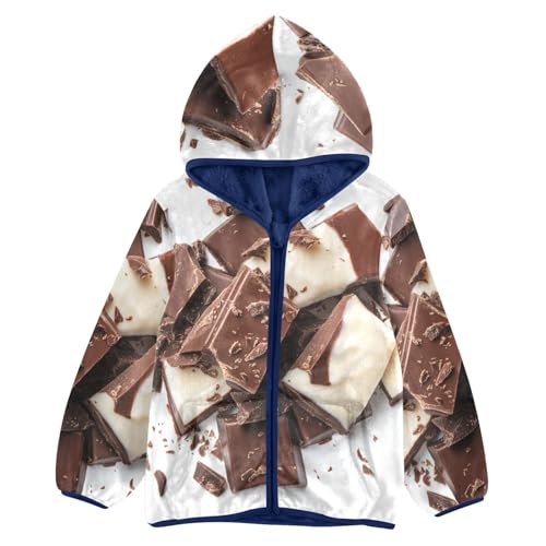 Broken Chocolate Girls Fleece Jacket Girls Fall Jacket Girls Zip Up Hoodie Girls Sherpa Jacket 2-10T