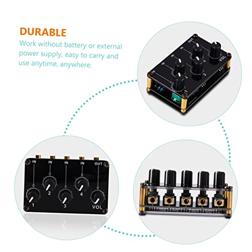 Mini mixeur stéréo 2 canaux compact avec commandes de volume indépendantes ifundom - 7