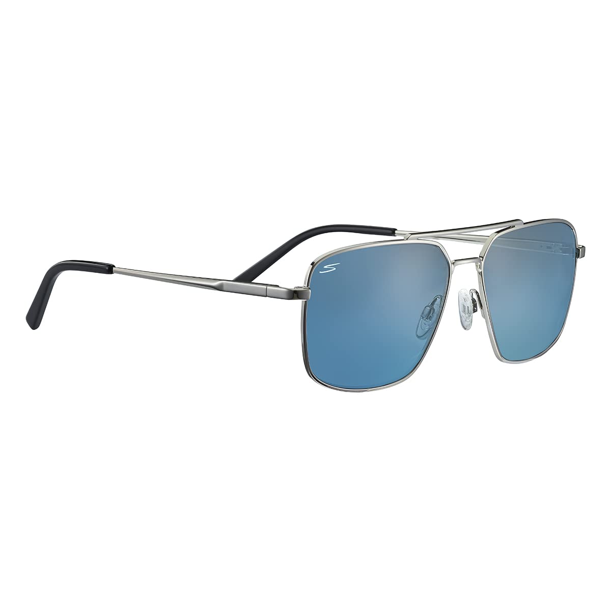 Serengeti Aitkin Glasses, Shiny Silver, M Unisex Adult