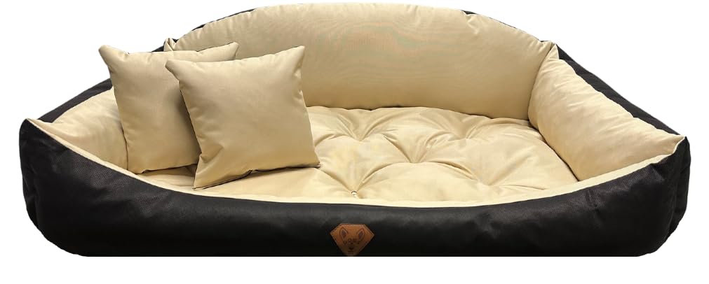 Dogs4Life Waschbar Orthopädisches Hundebett Hundekissen Hundesofa Hundekorb für Kleine Mittelgroße Grosse Hunde (L, Beige)