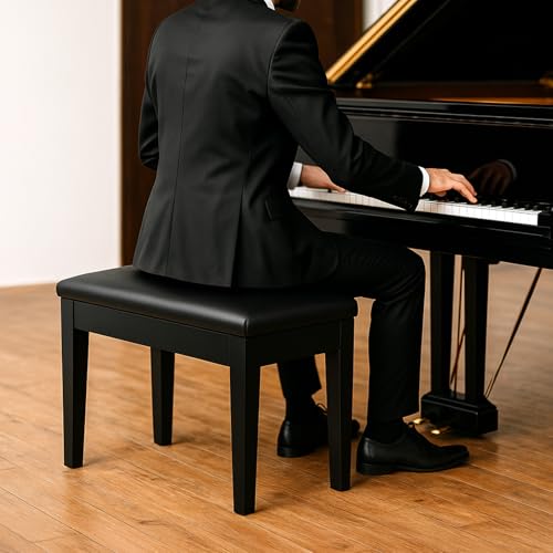 Piano Stools 54x34x45CM Piano Stool Faux Leather Keyboard Bench with Storage Multi-Purpose Stool for Piano Stool Storage (54x34x45CM) - Cosy Home Interiors Piano Stools 54x34x45CM Piano Stool Faux Leather Keyboard Bench with Storage Multi-Purpose Stool for Piano Stool Storage (54x34x45CM) - Image 2