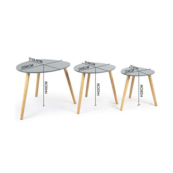 Charles Jacobs Nest of 3 Tables - Small Medium Large Solid Wood Coffee Tables - Image 7
