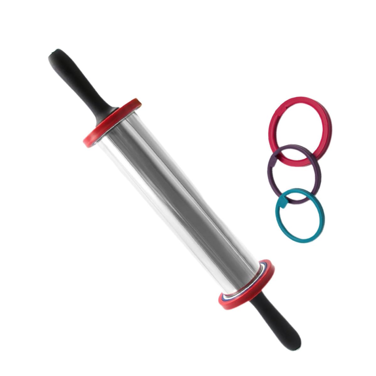 HEALLILY Rodillo Ajustables de Anillos con Acero Inoxidable Pulgadas de 11 de Grosor Antiadherente, Adecuado para Amasar Masa y Fondant Cocina