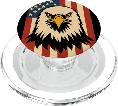 Patriotic American Eagle Bandera Orgullo Vintage USA PopSockets PopGrip para MagSafe