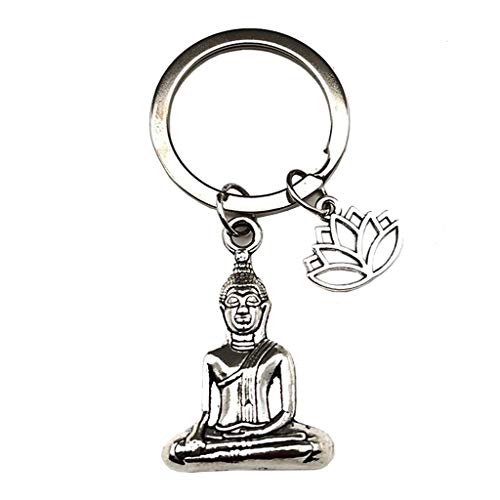 Porte-clés mini Bouddha porte-bonheur en laiton vintage pour cadeau artisanal