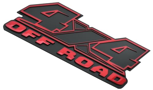Image of 1Pc 4X4 Off Road Emblems Decal Stickers Auto Decoration Accessories 3D Badge Replacemen for F-150 F-250 F-350 Tacoma Tundra Ram Silverado Truck Pickup (Red Black)