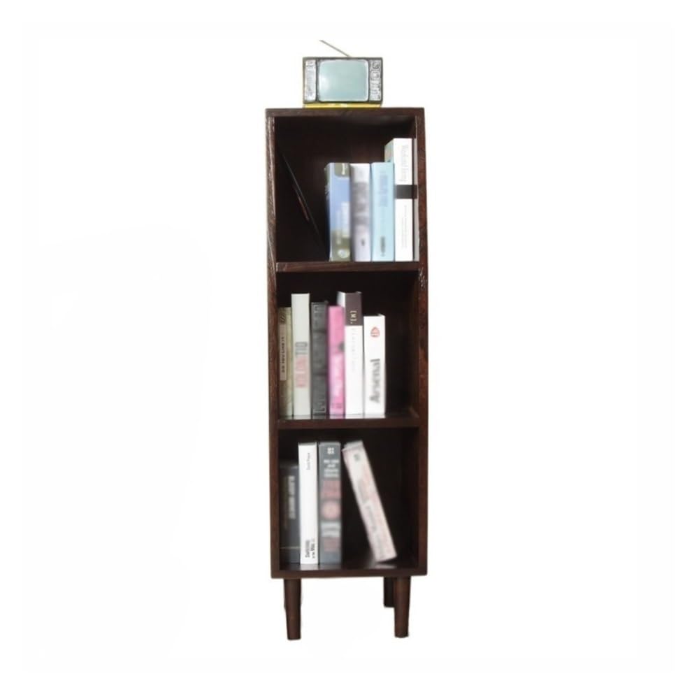 CHENGAIJIAN Cd Rack 3-Tier Record Album Storage, Solid Wood Floor Standing Book Case CD Cabinet with Legs