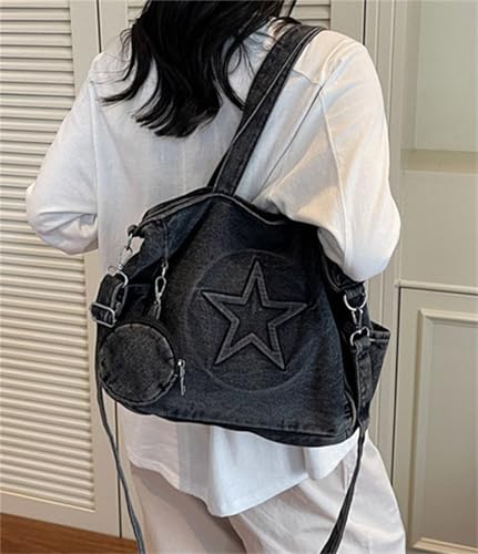 Epsion Soft Denim Handbag for Women Shoulder Bag Casual Hobo Tote Bags Retro Large Capacity Purses 20253