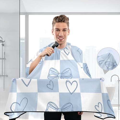 Capa profesional impermeable para corte de cabello azul miniatura 6