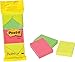 Post-It 6812 - 1 Pack de 3 blocs de notas adhesivas, 38 x 51 mm, color multicolor (fucsia eléctrico / naranja / amarillo / verde Neón / azul)