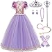 Emin Rapunzel Kostüm Kinder Prinzessin Kleid Spitze Pailletten Mädchen Rapunzel Lila Festkleid Halloween Party Verkleidung Festlich Karneval Kinder Halloween günstig Kaufen-Emin Rapunzel Kostüm Kinder Prinzessin Kleid Spitze Pailletten Mädchen Rapunzel Lila Festkleid Halloween Party Verkleidung Festlich Karneval