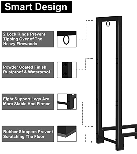 Koutemie KTM-FR-L-8FT Outdoor Firewood Rack Holder thumb #3