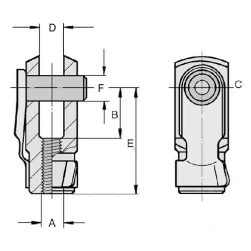 cyclingcolors Gabelkopf Gabelgelenk Sicherungsbolzen ES-Bolzen für Gasdruckfeder, M10 x 40mm