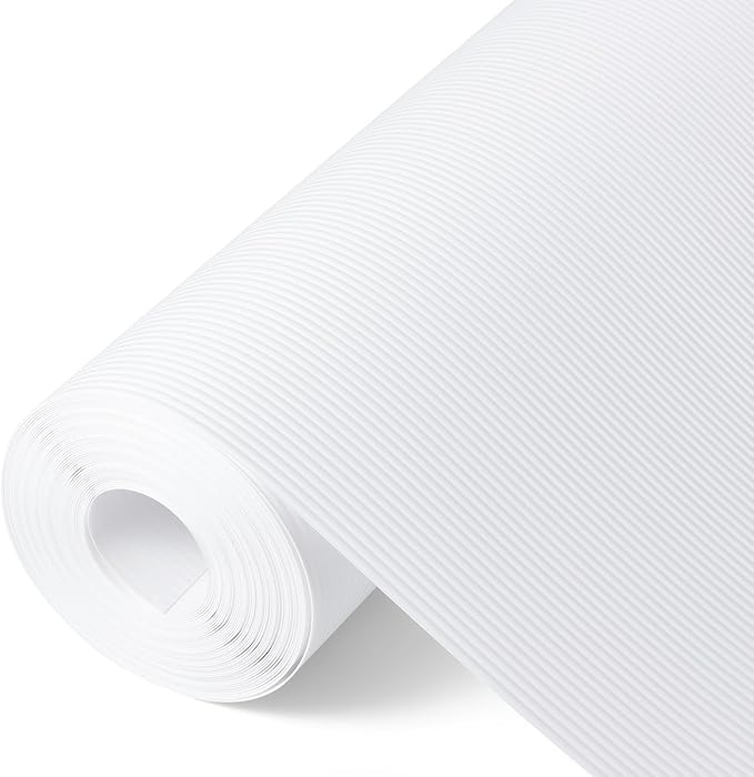 Image of ElastPro (45cm X 10m) FrostyWhite EVA Food Grade Washable Anti Slip Mat /Sheet for Fridge, Shelf Liner, Table, Kitchen Drawer mat (Line FrostyWhite,10 Meter)