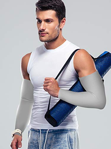 Bememo 16 Pairs Arm Sleeves for Men Women UV Protection Cooling Arm Sleeves Tattoo Sleeve Covers for Arms(Multicolor, Knitted Ice Silk)3