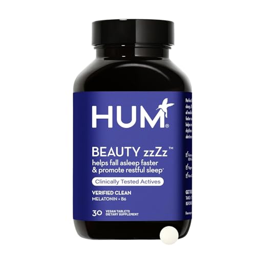 HUM Beauty zzZz Melatonin Sleep Supplement for Adults with...