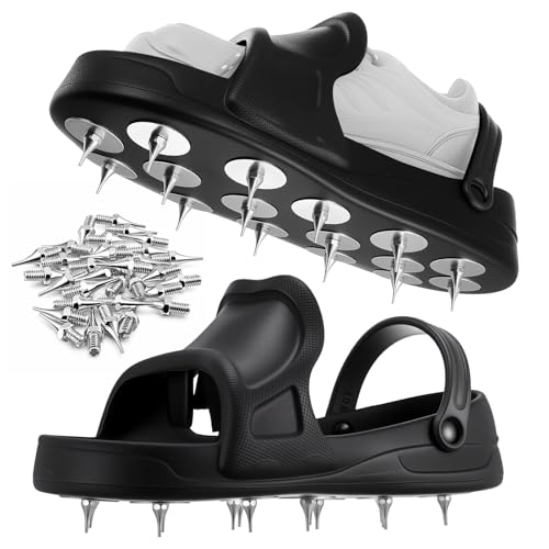 Lanties Epoxy Spiked Shoes,Includes 36 Replaceable Spikes, with Heel Strap‌ for Epoxy Flooring...