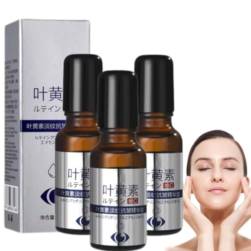 Olio essenziale antirughe alla luteina, olio contorno occhi antirughe alla luteina, rollerball alla luteina, antirughe schiarente per migliorare borse e occhiaie (3 pezzi)