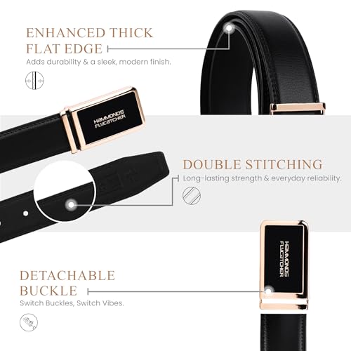 Image of HAMMONDS FLYCATCHER Belt for Men Leather Original - Adjustable Waistband up to 46 Inches Belt for Jeans & Dress Pants - 1.5 inch Width - Zinc Casted Buckle - Formal & Casual Wear - Branded Men Belts