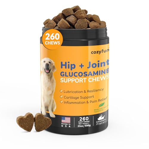Glucosamine for Dogs - 260Ct Hip and Joint Supplement Chews, Chon...