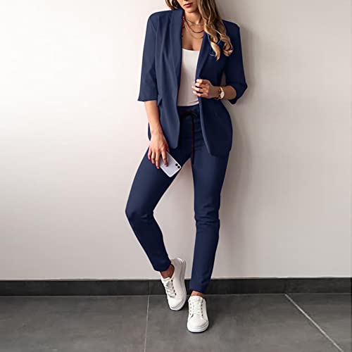 Women Suit Sets For Work 2025 Fall Two Piece Blazer Jacket and Pencil Pants Business Casual Office Formal Outfits2