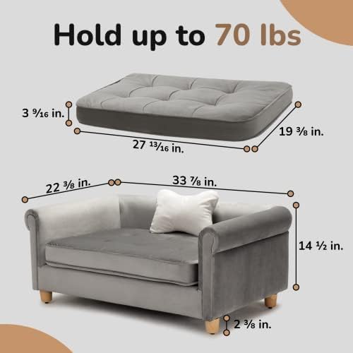 Sofá Cama para Perros Mediano de 70 Lbs, Soporte Articulaciones, Tela Suave miniatura 2