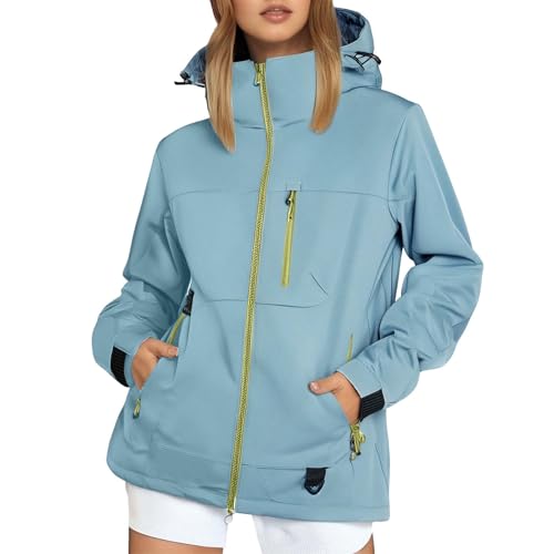 Chaquetas elegantes para mujer con aislamiento y al para actividades exteriores ligeras y funcionales (Grey2, XXXXXXL) #7