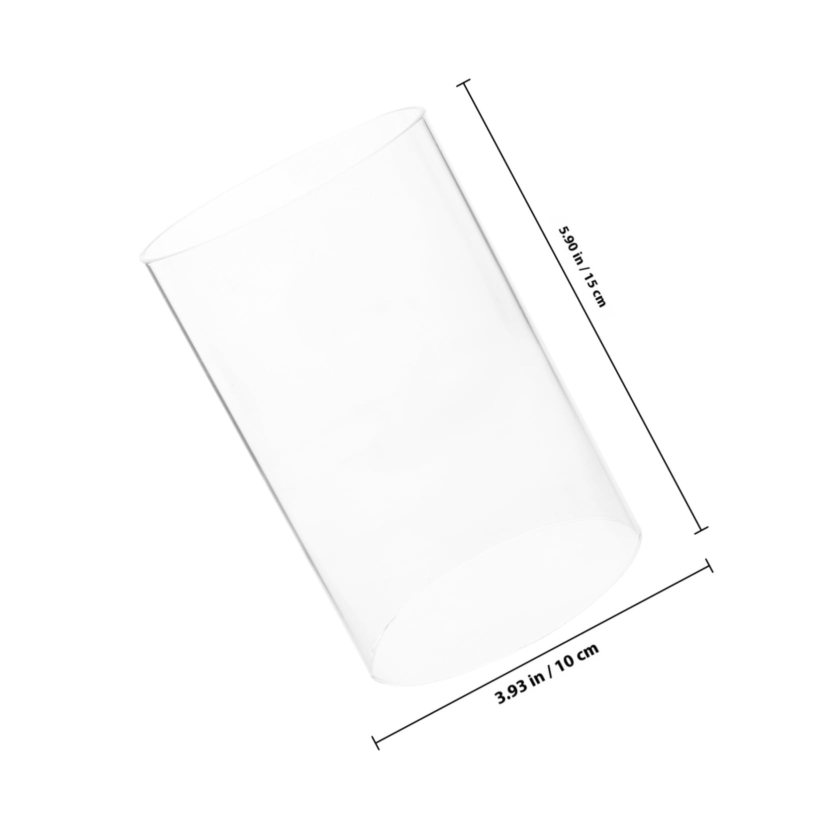 GANAZONO Portacandele Cilindrici in Vetro Trasparente 2 Pezzi 10X15 CM Paralume Antivento per Candele Copertura Verticale per Decorazione Interni e Tavoli